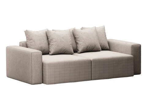 Vincent Navy Blue Retractable Sofa 3D Model