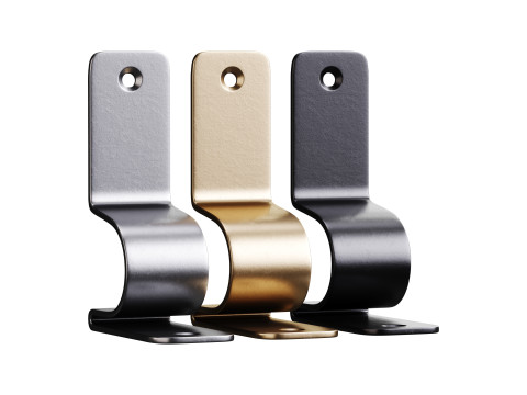 Polished Nickel Stair Runner Rod Bracket holder 3D Model