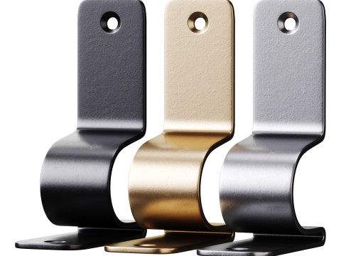 Polished Nickel Stair Runner Rod Bracket holder Modelo 3D