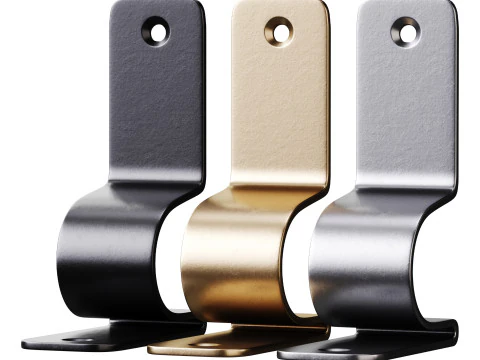 Polished Nickel Stair Runner Rod Bracket holder 3D Model