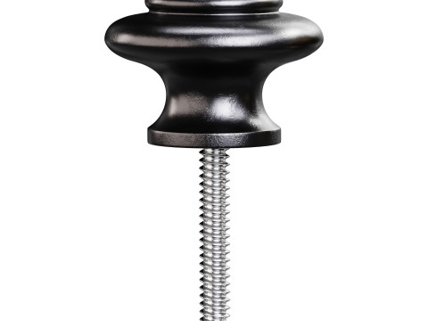 Wrought Iron Cabinet Knob Black Round 3Dモデル