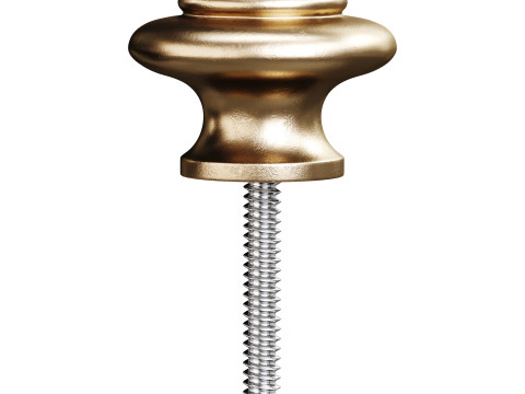 Wrought Iron Cabinet Knob Black Round 3Dモデル