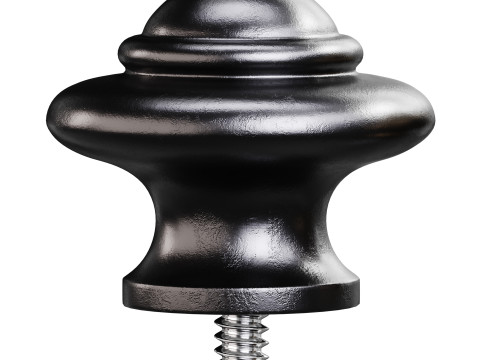 Wrought Iron Cabinet Knob Black Round 3Dモデル
