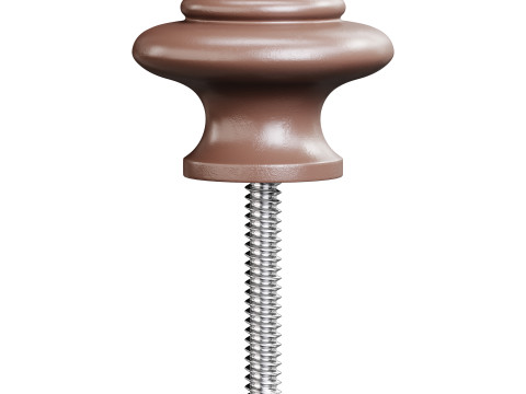 Wrought Iron Cabinet Knob Black Round 3Dモデル