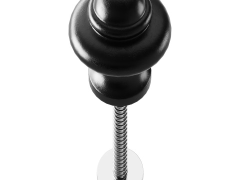 Wrought Iron Cabinet Knob Black Round 3Dモデル