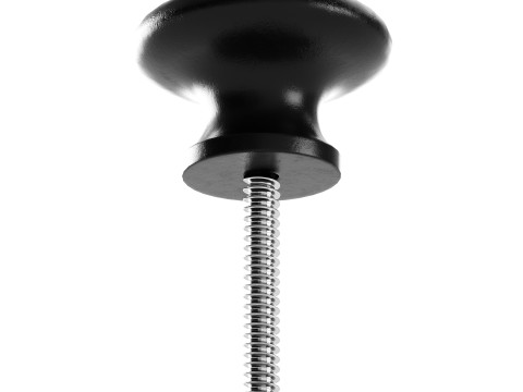 Wrought Iron Cabinet Knob Black Round 3Dモデル