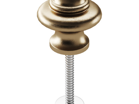 Wrought Iron Cabinet Knob Black Round 3Dモデル