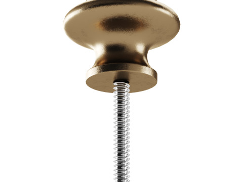 Wrought Iron Cabinet Knob Black Round 3Dモデル