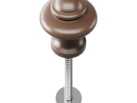 Wrought Iron Cabinet Knob Black Round 3Dモデル