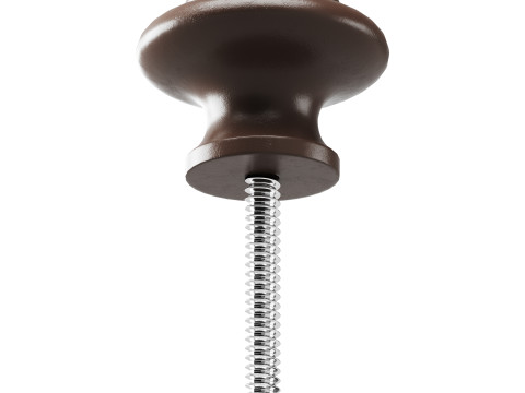 Wrought Iron Cabinet Knob Black Round 3Dモデル