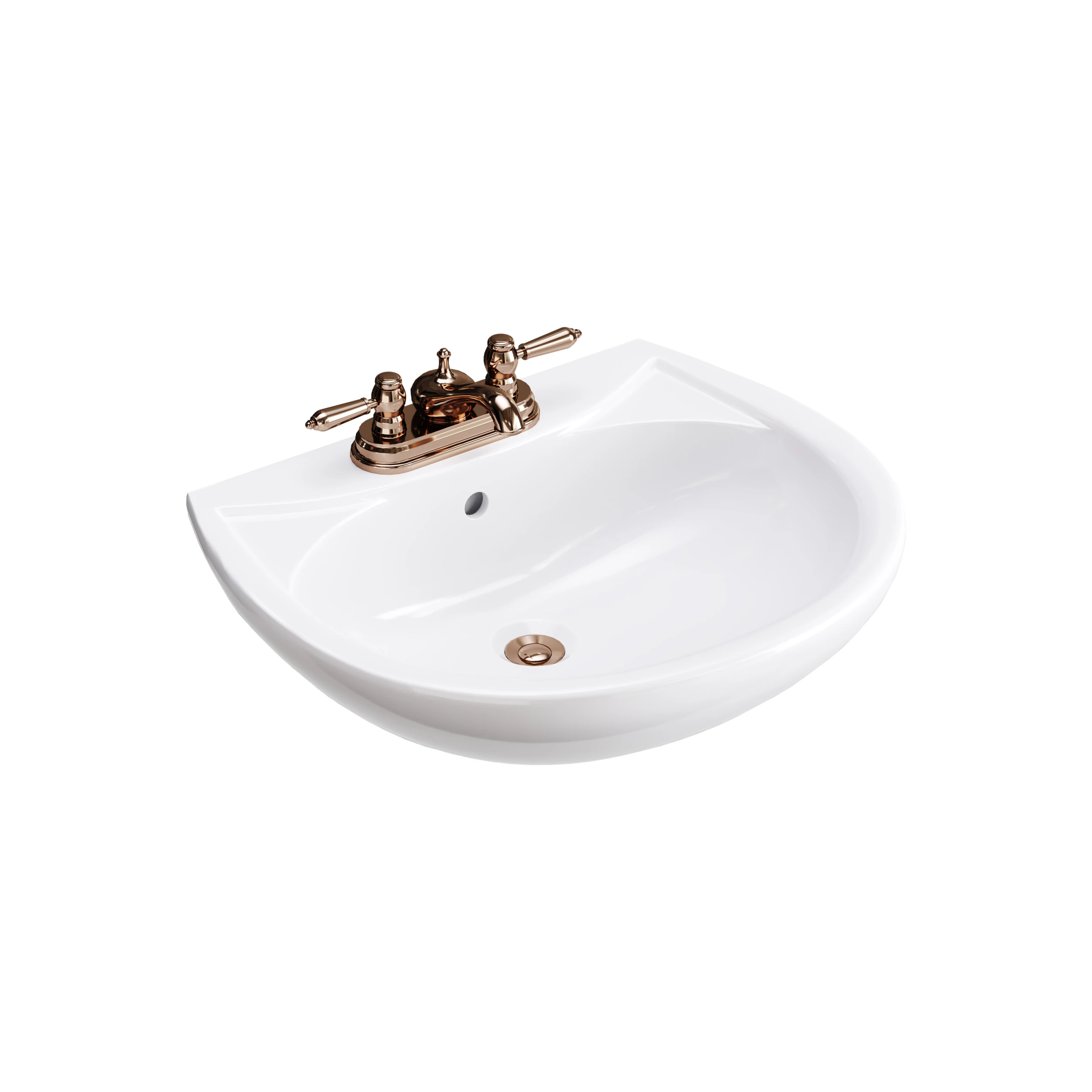 Ondine Pedestal white washbasin 3D Model .c4d .max .obj .3ds .fbx .stl .blend 