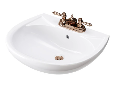 Ondine Pedestal white washbasin 3D Model