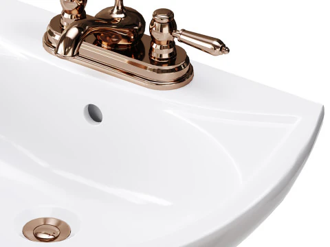 Ondine Pedestal white washbasin 3D Model