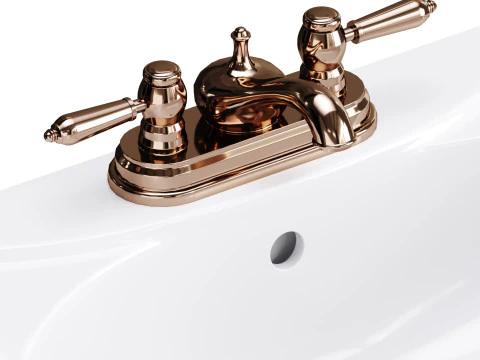 Ondine Pedestal white washbasin 3D Model