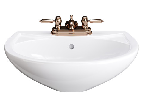 Ondine Pedestal white washbasin 3D Model