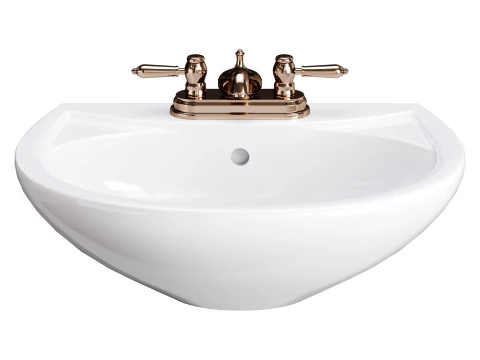 Ondine Pedestal white washbasin 3D Model