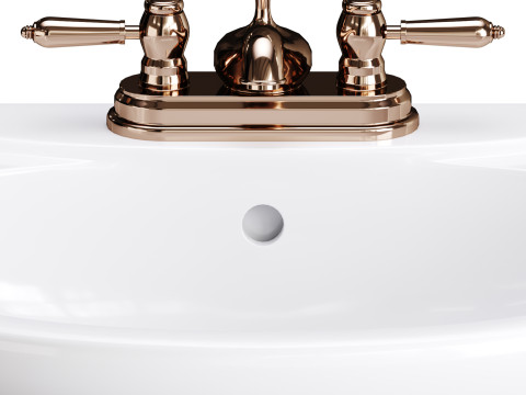 Ondine Pedestal white washbasin 3D Model