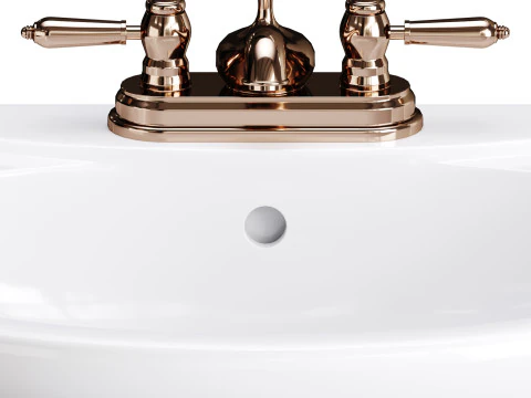 Ondine Pedestal white washbasin 3D Model