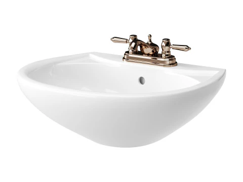 Ondine Pedestal white washbasin 3D Model