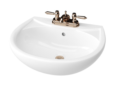 Ondine Pedestal white washbasin 3D Model