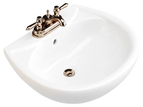Ondine Pedestal white washbasin 3D Model