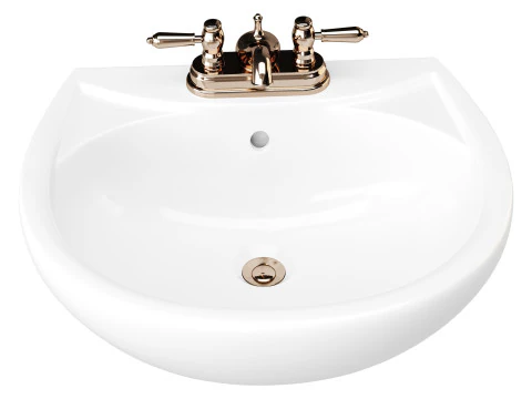 Ondine Pedestal white washbasin 3D Model