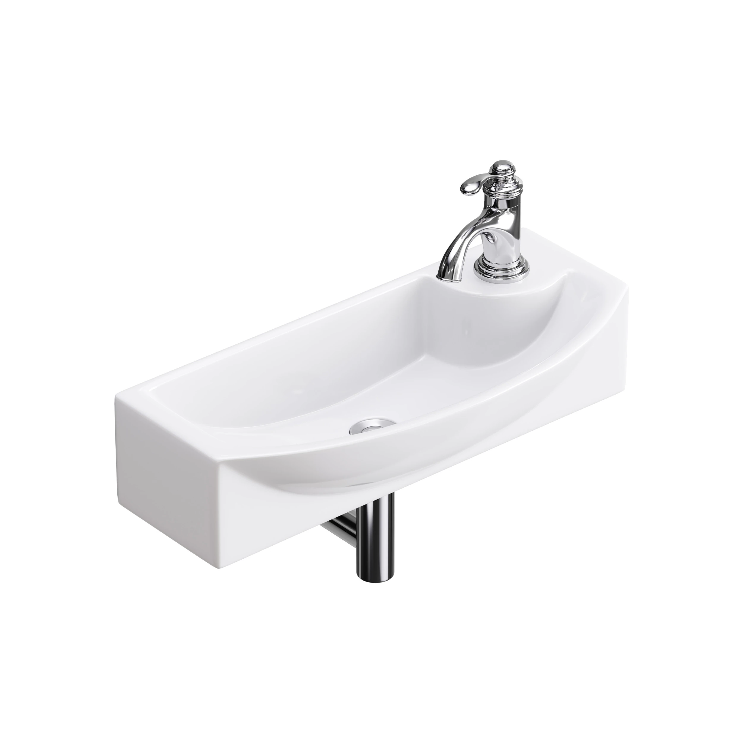 Small Wall Mount Bathroom Vessel Sink 3D Model .c4d .max .obj .3ds .fbx .stl .blend