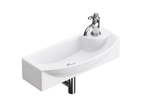 Small Wall Mount Bathroom Vessel Sink Modelo 3D