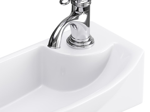 Small Wall Mount Bathroom Vessel Sink 3Dモデル