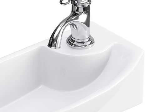 Small Wall Mount Bathroom Vessel Sink 3D Model