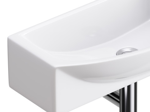 Small Wall Mount Bathroom Vessel Sink 3Dモデル
