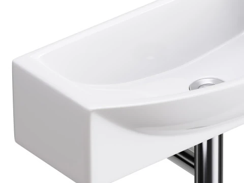 Small Wall Mount Bathroom Vessel Sink 3D Model