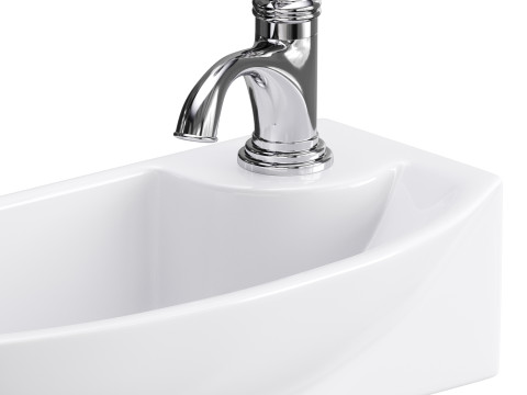 Small Wall Mount Bathroom Vessel Sink 3Dモデル