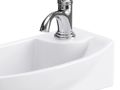 Small Wall Mount Bathroom Vessel Sink 3D Model