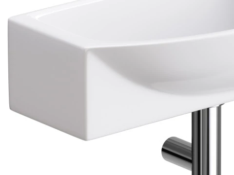 Small Wall Mount Bathroom Vessel Sink 3D Model