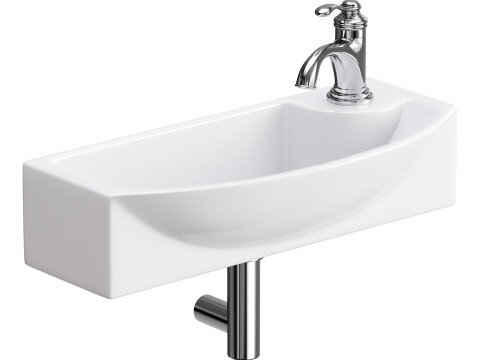 Small Wall Mount Bathroom Vessel Sink 3Dモデル