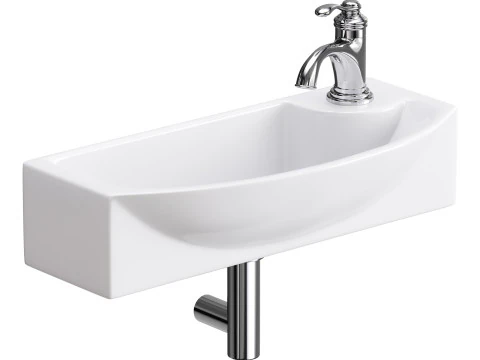 Small Wall Mount Bathroom Vessel Sink 3D Model