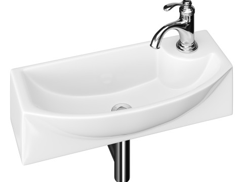 Small Wall Mount Bathroom Vessel Sink 3Dモデル