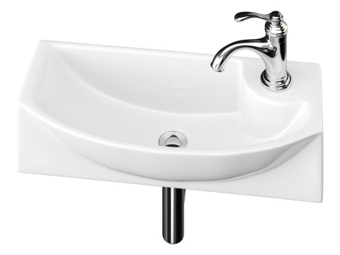 Small Wall Mount Bathroom Vessel Sink 3Dモデル