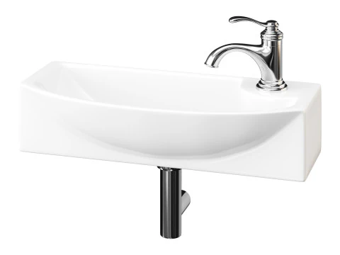 Small Wall Mount Bathroom Vessel Sink 3D Model