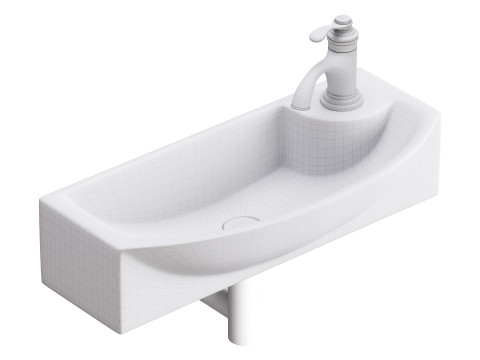 Small Wall Mount Bathroom Vessel Sink 3Dモデル