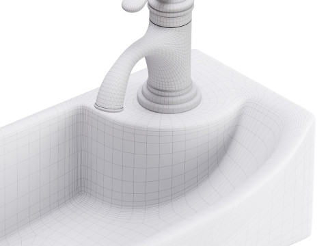 Small Wall Mount Bathroom Vessel Sink 3Dモデル