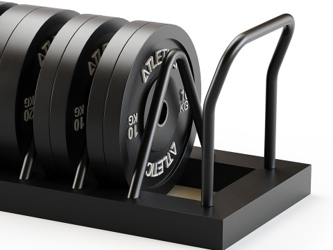 Tusker mobile weight plate rack Model 3D