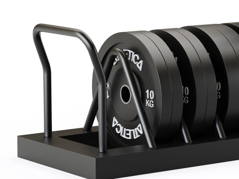 Tusker mobile weight plate rack Model 3D