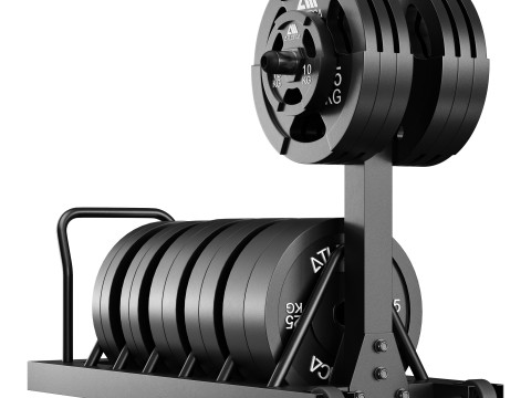 Tusker mobile weight plate rack Model 3D