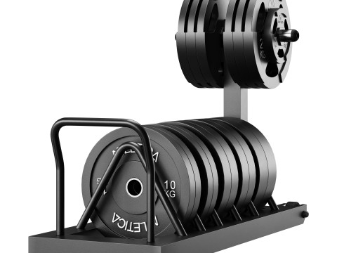 Tusker mobile weight plate rack Model 3D