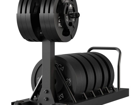 Tusker mobile weight plate rack 3D Model