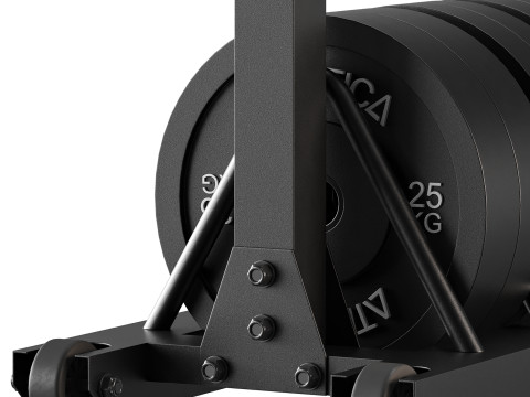 Tusker mobile weight plate rack Model 3D