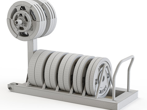 Tusker mobile weight plate rack Model 3D