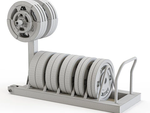 Tusker mobile weight plate rack 3D Model